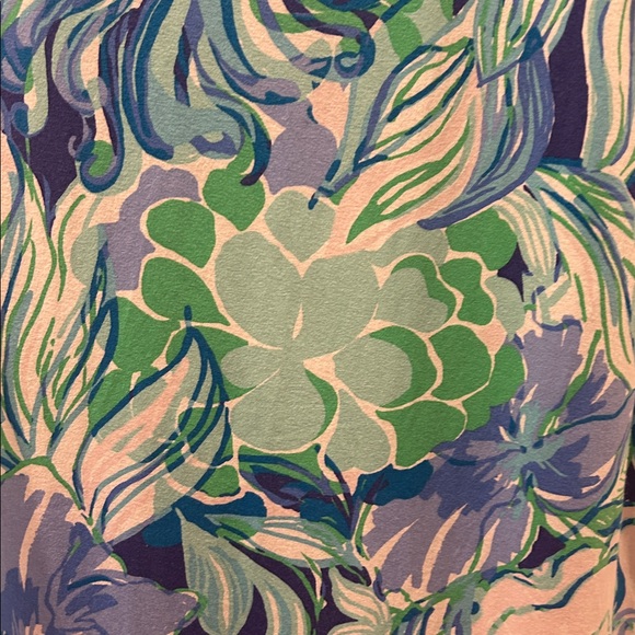 Lilly Pulitzer Pastel Blue & Green gorgeous Floral dress. L. - Picture 7 of 9